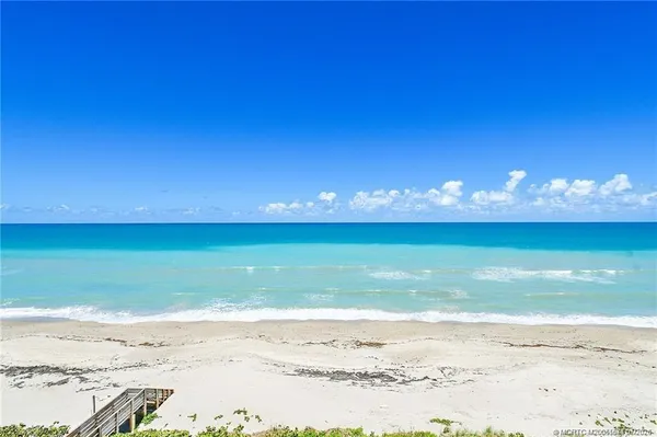 a view of an ocean and beach
