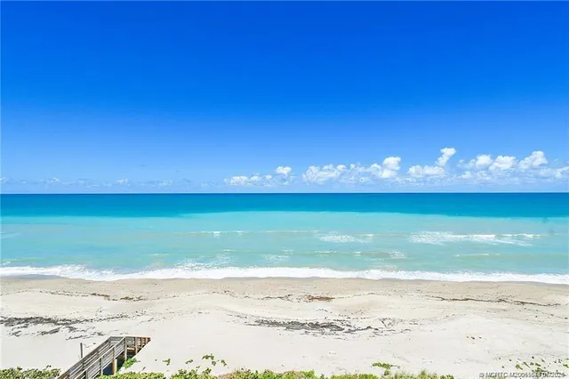 a view of an ocean and beach