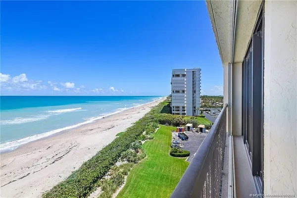 a view of a city from a balcony