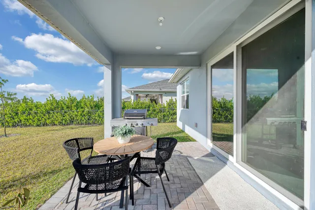 a view of an outdoor seating area
