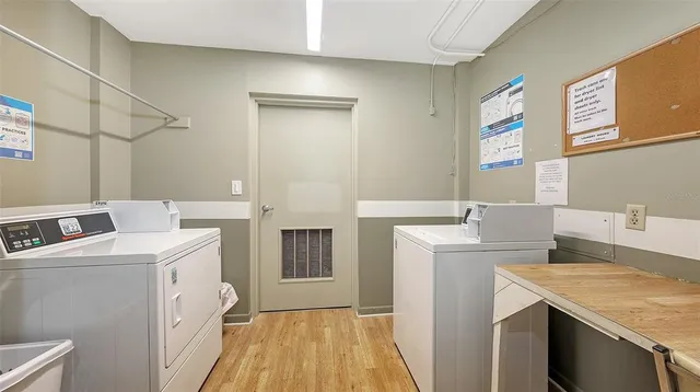 a view of a balcony and door