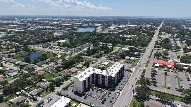 an aerial view of a city with lots of residential buildings