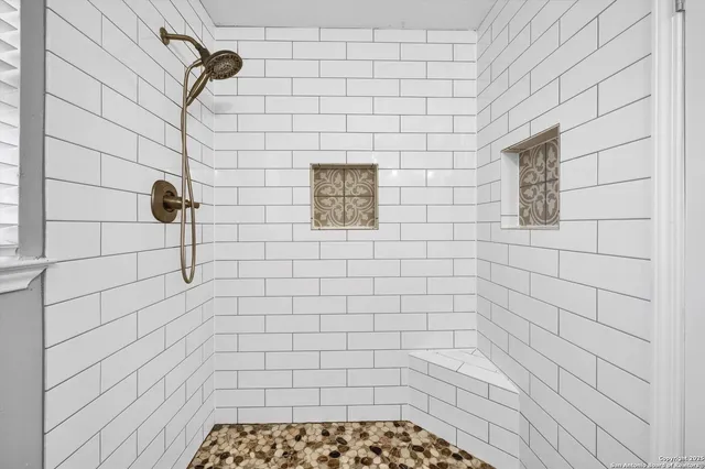 a bathroom with a shower