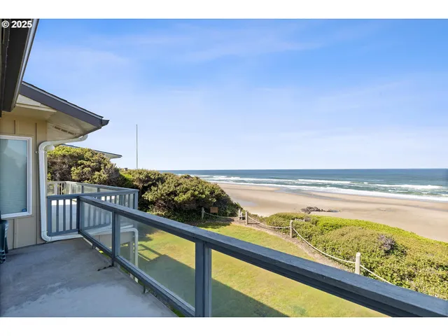 a view of ocean from a balcony