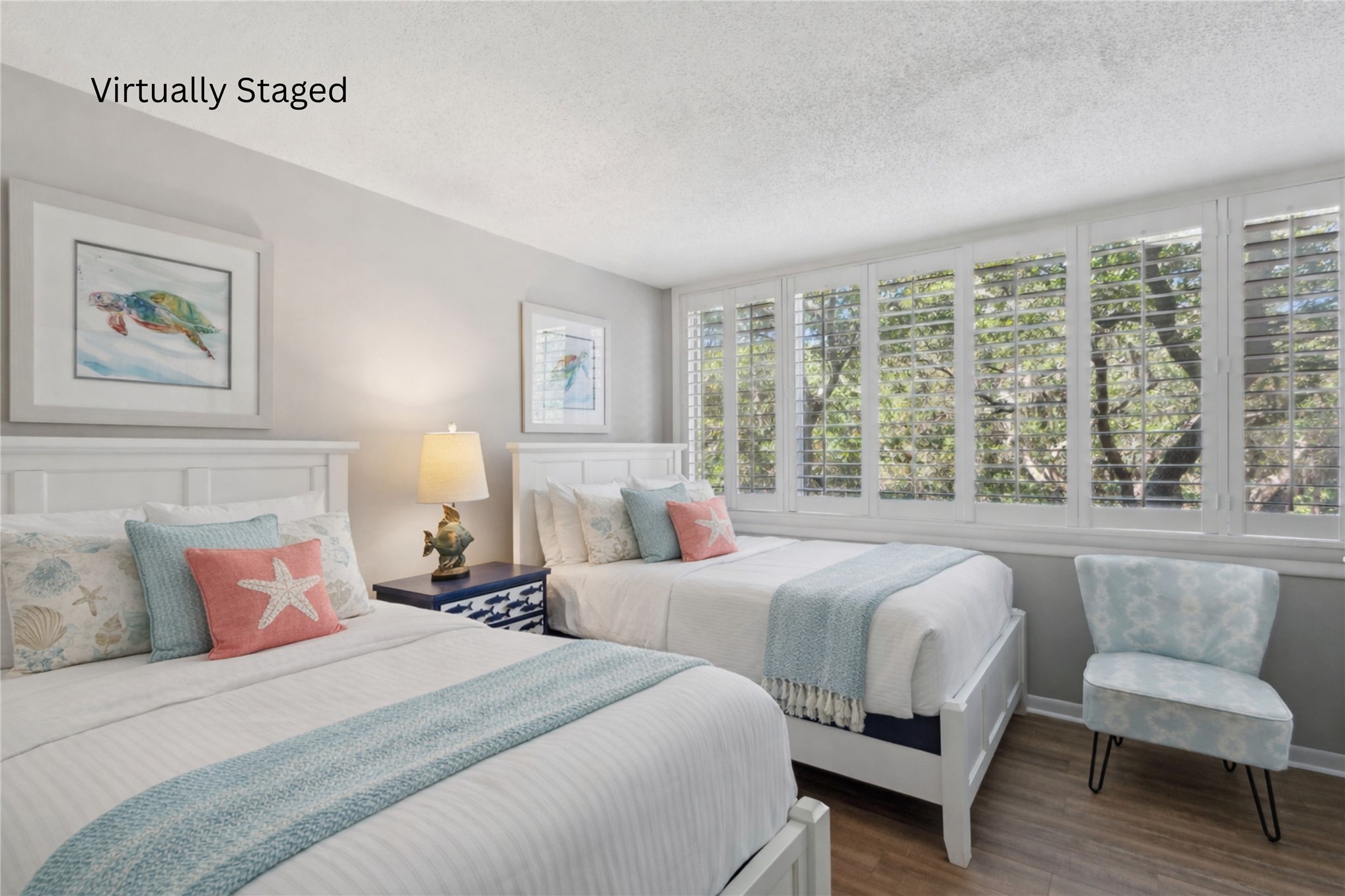 1165 Beach Walker Road, Unit 1165 Fernandina Beach, FL 32034 - Photo 18 of 45 a bedroom with two beds and a large window