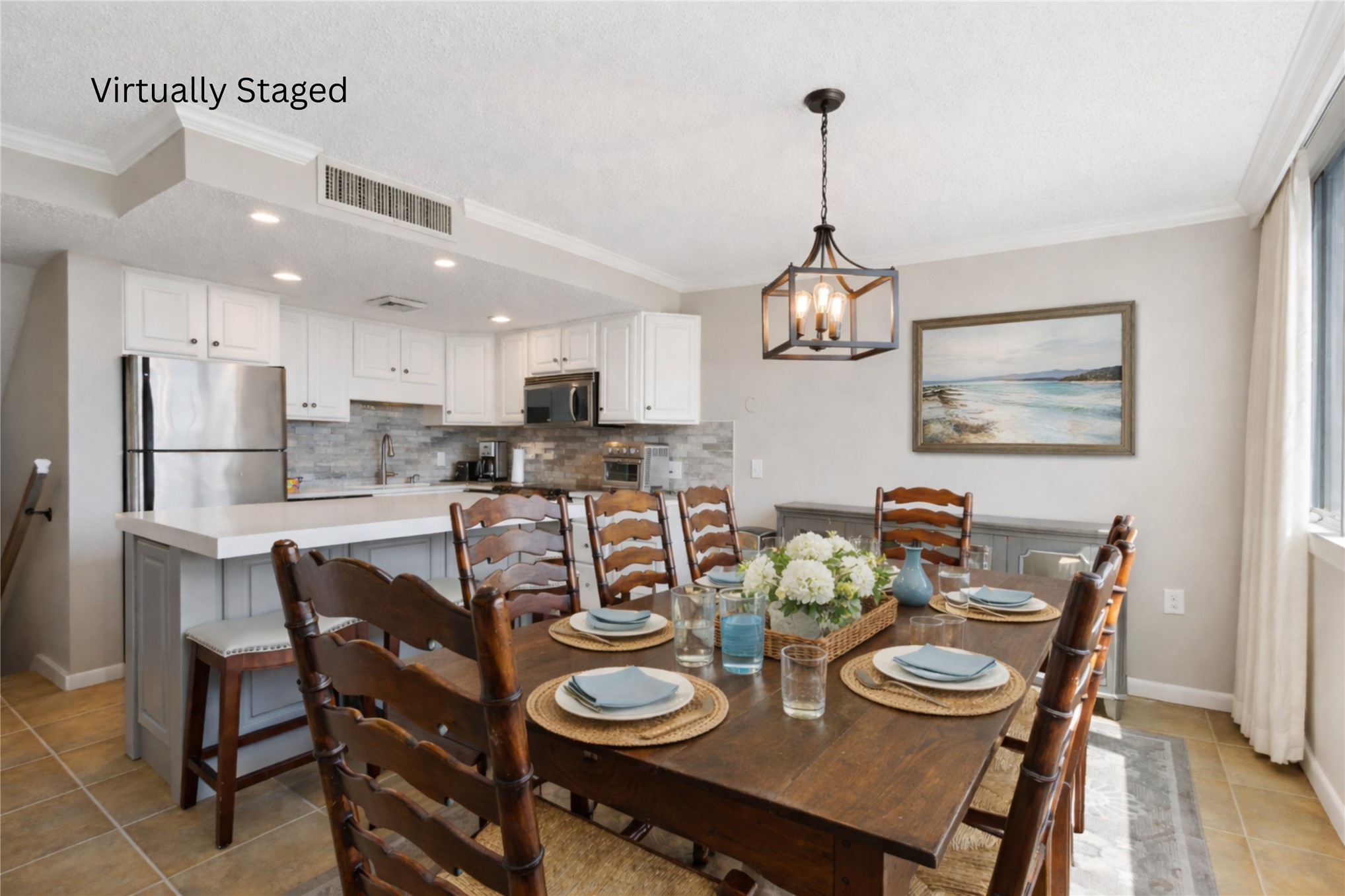 1165 Beach Walker Road, Unit 1165 Fernandina Beach, FL 32034 - Photo 9 of 45 a view of a dining room and livingroom with furniture wooden floor a chandelier