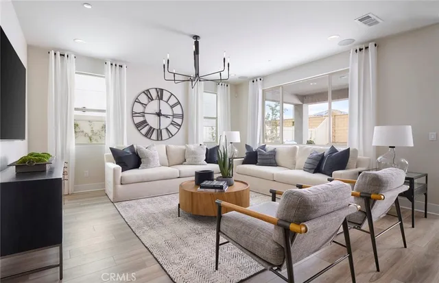 a living room with furniture