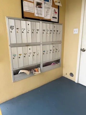 a view of a balcony with wooden floor