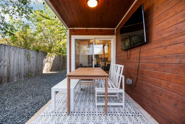 a outdoor space view with a sitting space