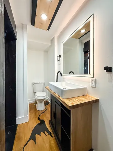 a bathroom with a sink and a toilet