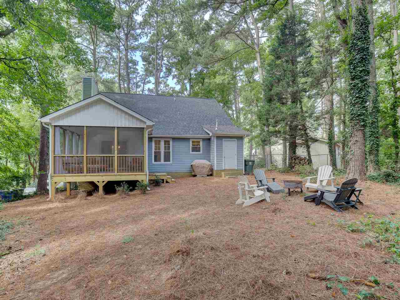 4012 Cardigan Place Raleigh, NC 27609 - Photo 26 of 30 Rear view of the home! Screened Porch was permitted and added in 2019!