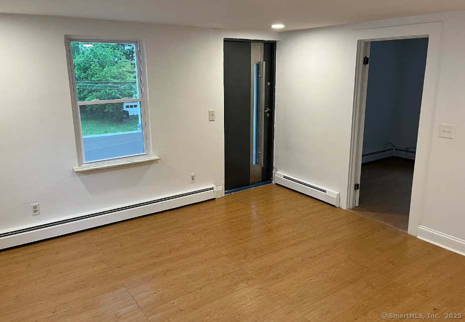 an empty room with window