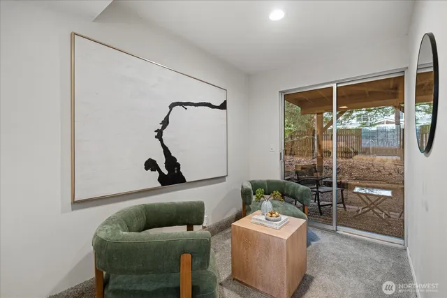 a room with furniture and a window