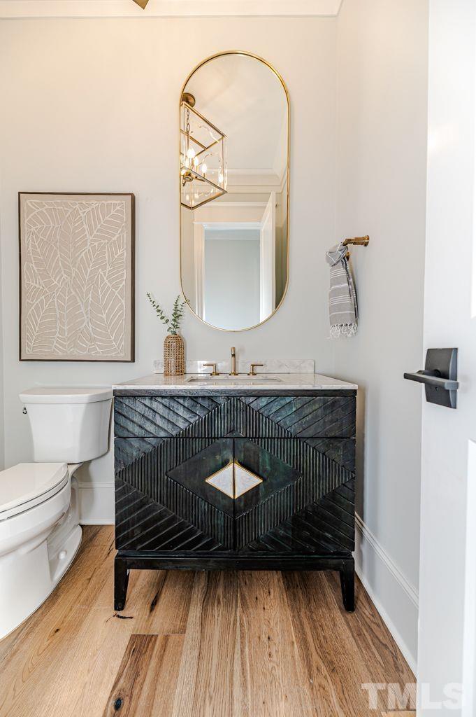 10822 Grand Journey Avenue Raleigh, NC 27614 - Photo 17 of 41 a bathroom with a toilet a sink and mirror