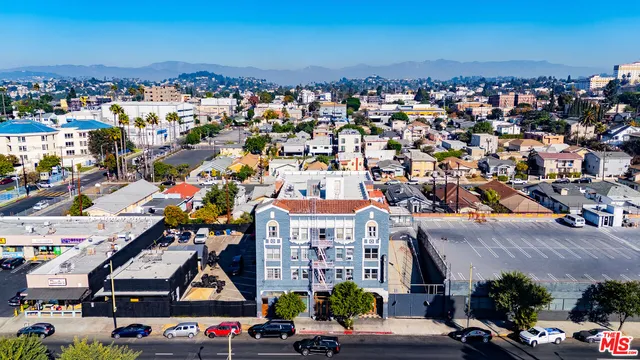 an aerial view of a city