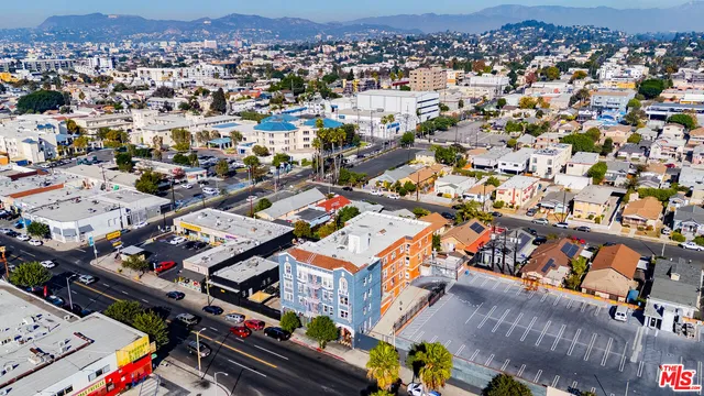 an aerial view of a city