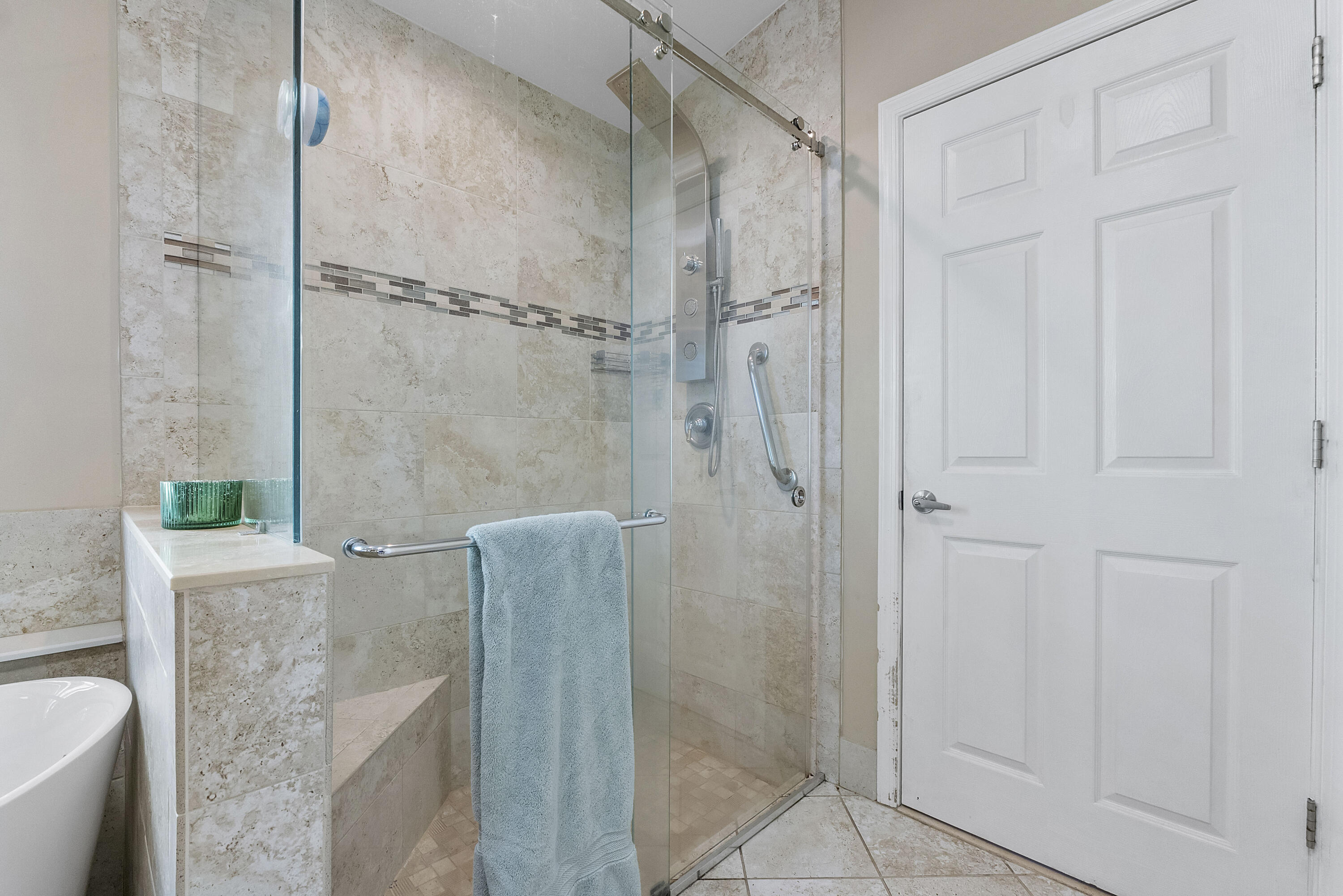 12328 St Simon Drive Boca Raton, FL 33428 - Photo 25 of 52 a bathroom with a granite countertop shower