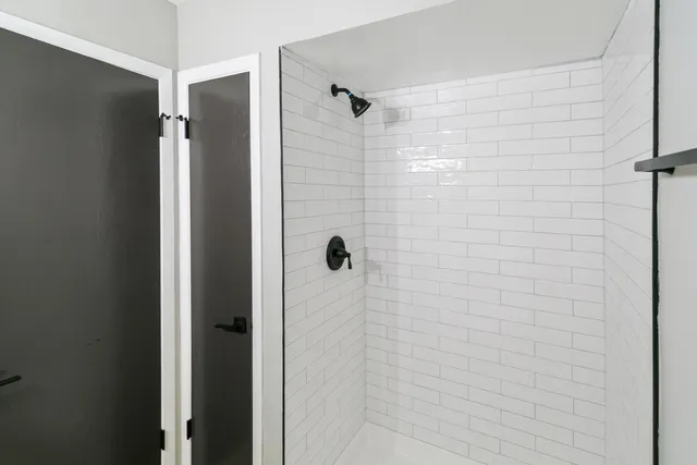 a bathroom with a shower