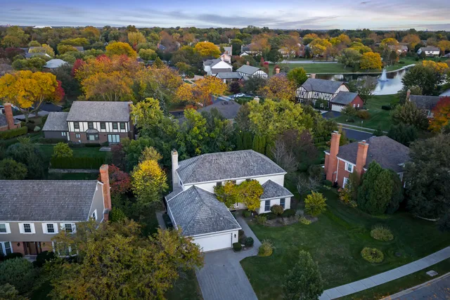 an aerial view of residential house with outdoor space