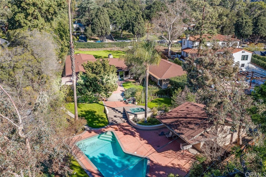 2000 Braeburn Road Altadena, CA 91001 - Photo 45 of 46 an aerial view of a house with a yard and lake view