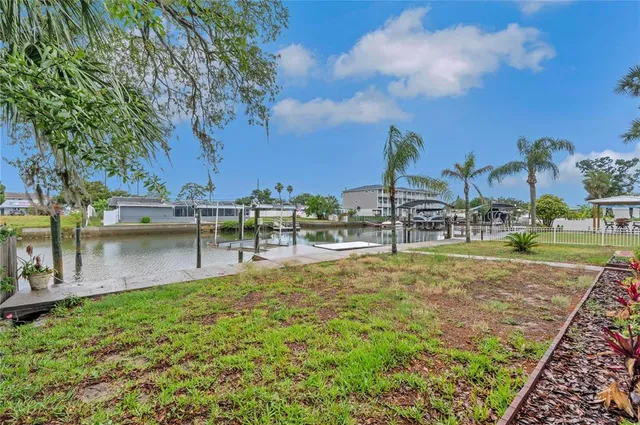 a view of a lake with a house
