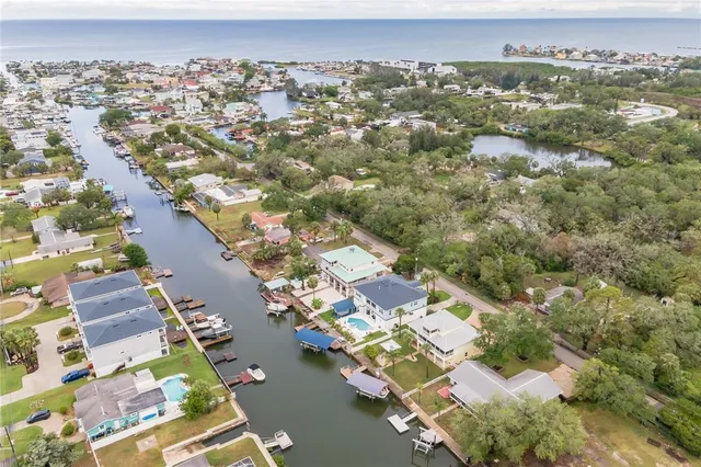 an aerial view of multiple house