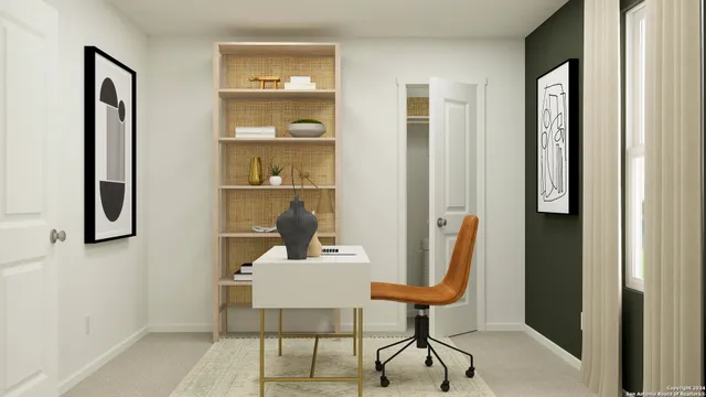 a view of a room with furniture and wooden floor