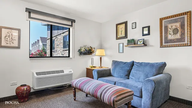 a living room with furniture