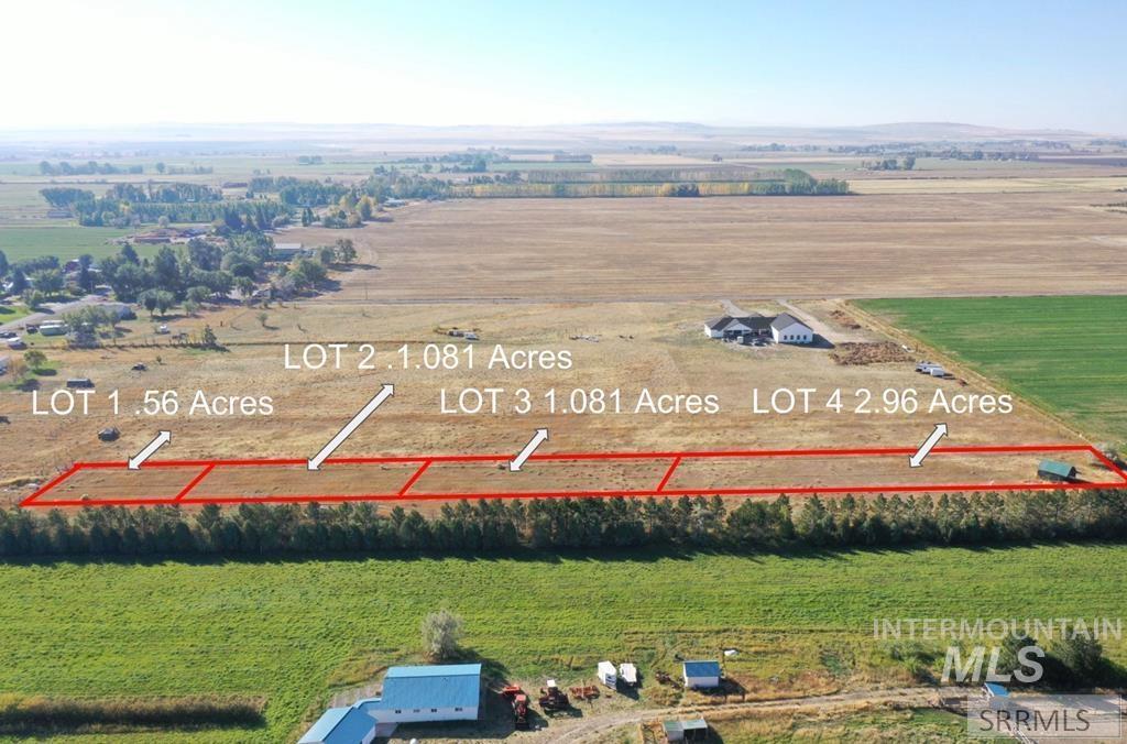 Tbd Lot 1 Tbd Rigby, ID 83442 - Photo 6 of 9 Aerial view of sparsely populated area featuring property boundaries highlighted