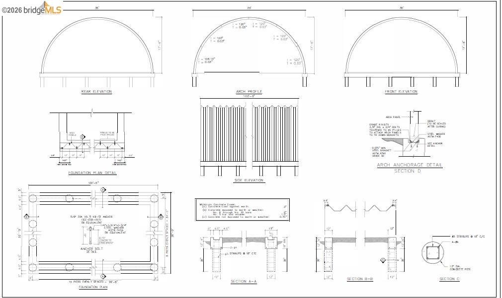 18399 Lime Kiln Road Sonora, CA 95370 - Photo 35 of 36 Architectural Blueprint. Presenting various elevations, plans, and detailed sections for the property's structural components