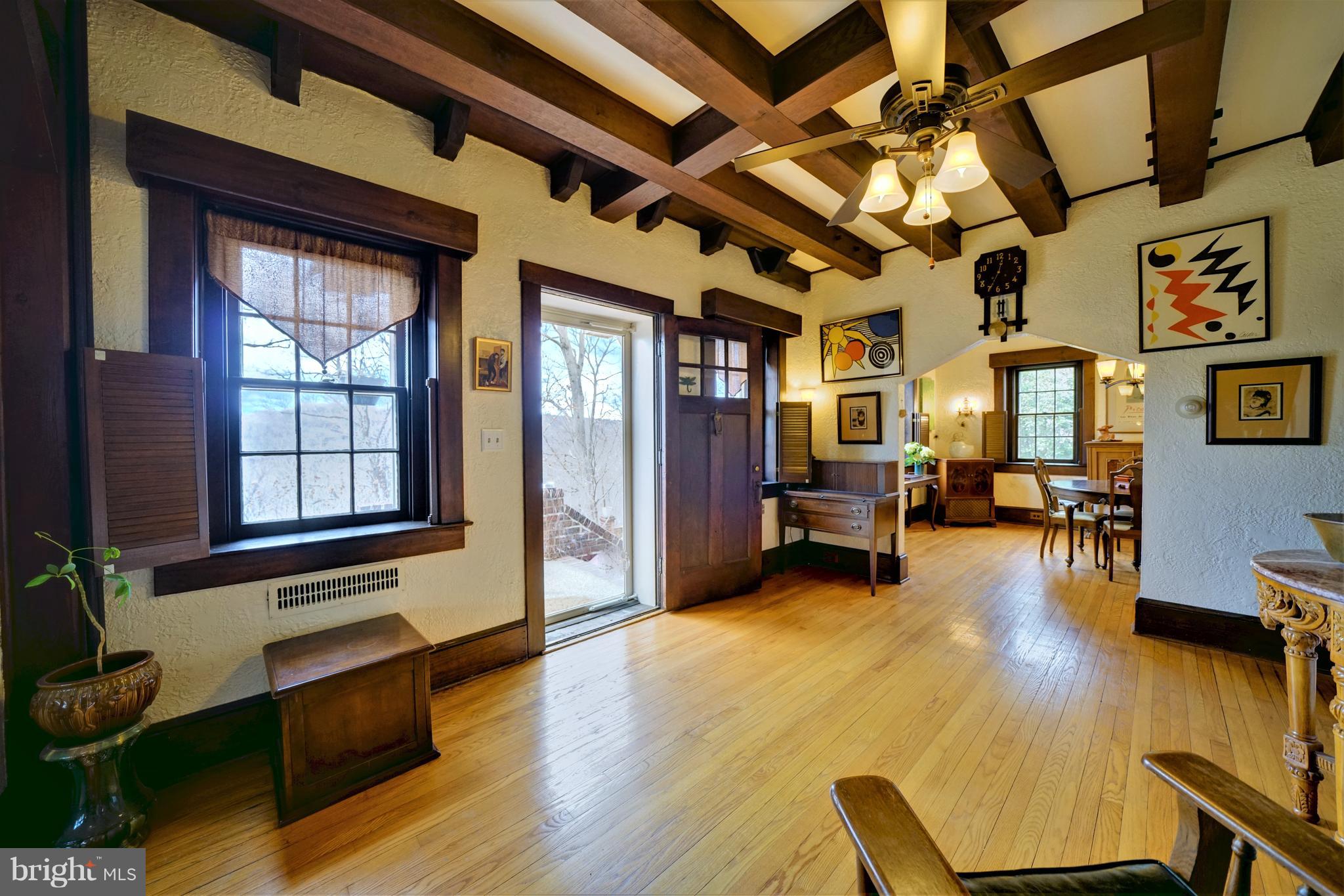 309 Gun Road Baltimore, MD 21227 - Photo 21 of 99 Original Wood Door & Exposed Wood Beams in Foyer