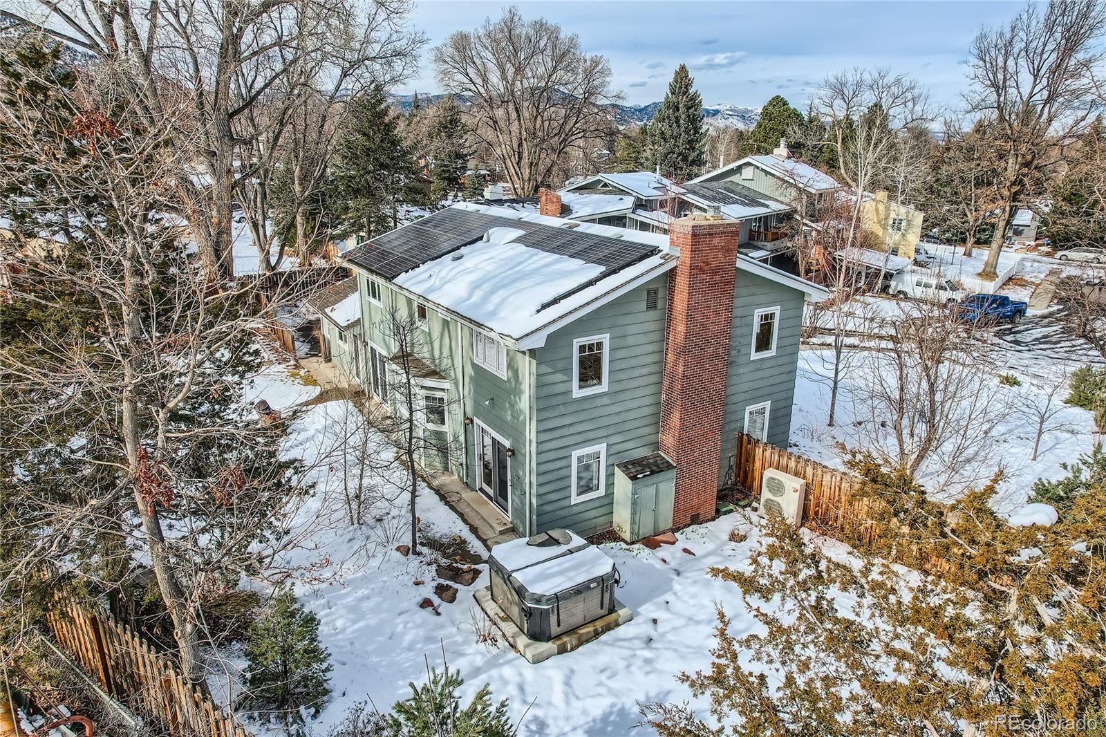 205 Fair Place Boulder, CO 80302 - Photo 39 of 46 an aerial view of a house with a yard