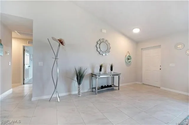 a view of a room with shelves