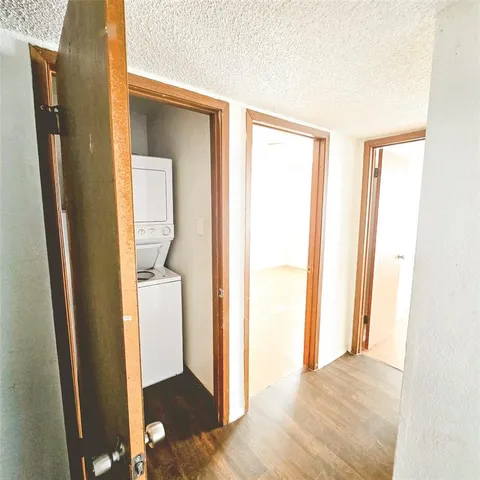 a view of a bathroom with a door