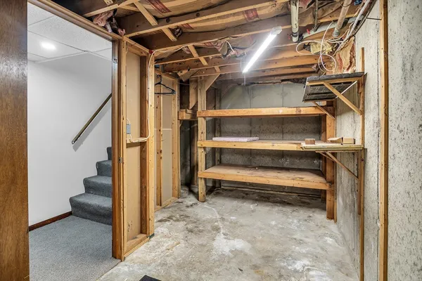 a view of hallway with stairs