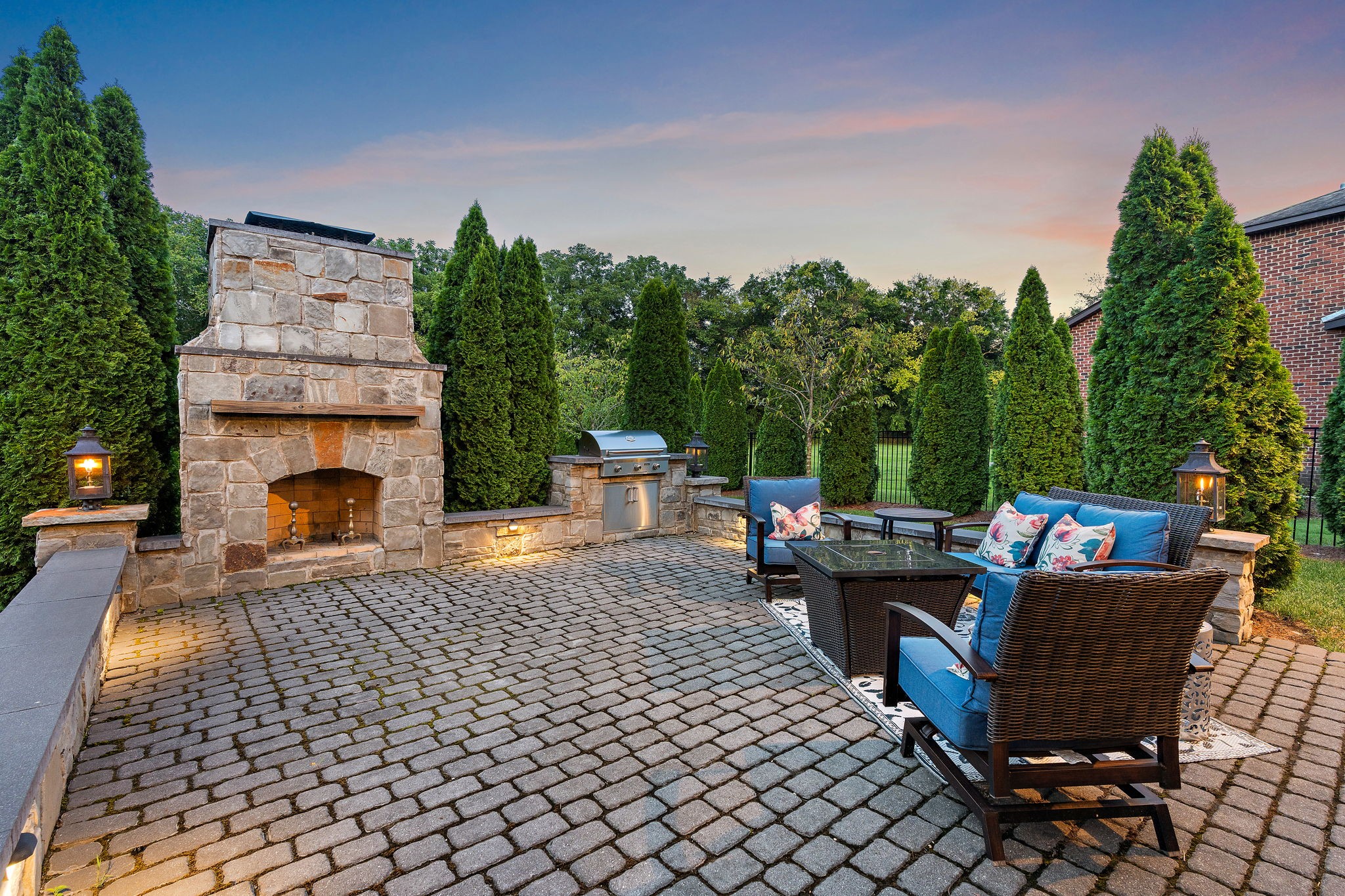 618 Ridgecrest Lane Lebanon, TN 37087 - Photo 54 of 75 a view of a patio with dining table and chairs with a fire pit