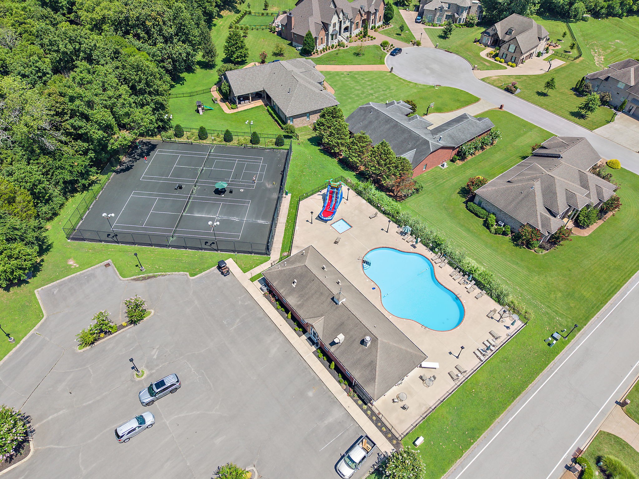 618 Ridgecrest Lane Lebanon, TN 37087 - Photo 73 of 75 an aerial view of a house with a swimming pool yard and outdoor seating