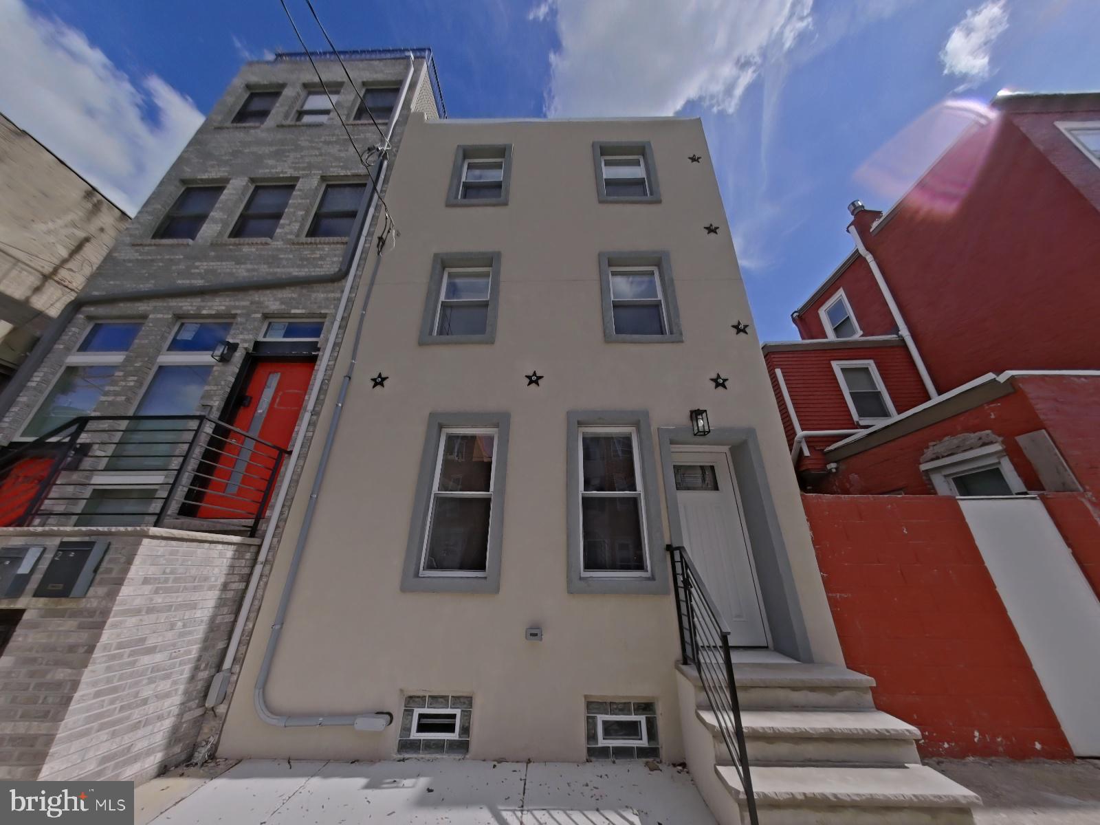 a front view of a building