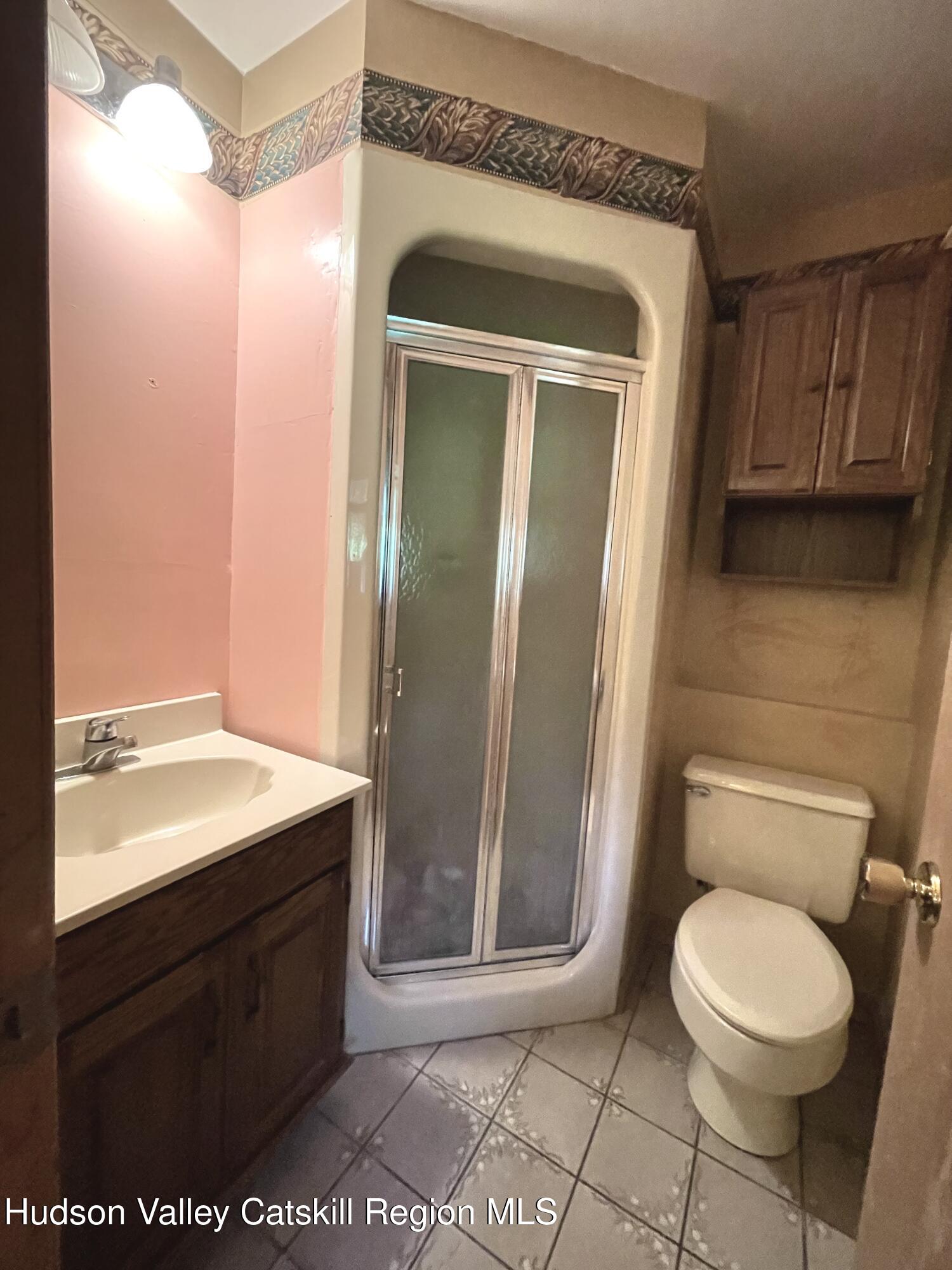 27 Terrace Drive Lexington, NY 12468 - Photo 27 of 37 a bathroom with a toilet a sink and mirror