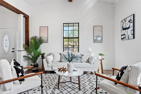 a living room with furniture