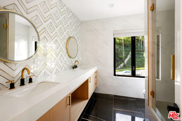 a view of a garden with an outdoor space