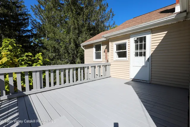 a view of a wooden deck