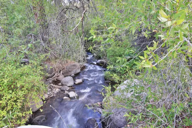 a view of a wooden house with a trees