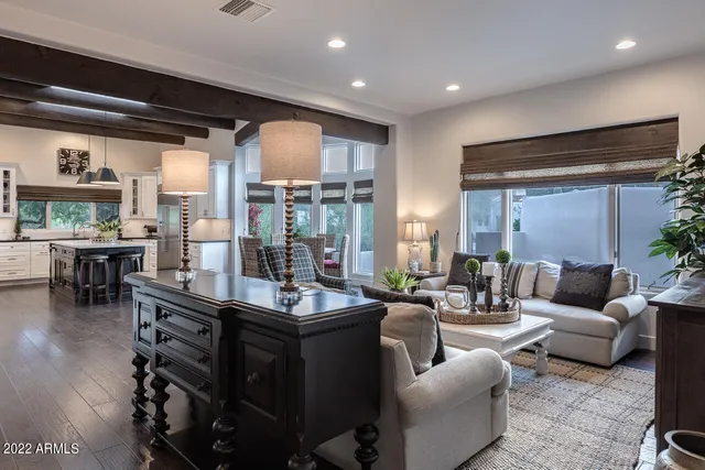 a kitchen with cabinets and appliances
