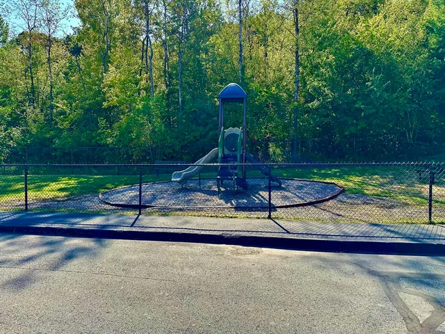 a view of street with slide