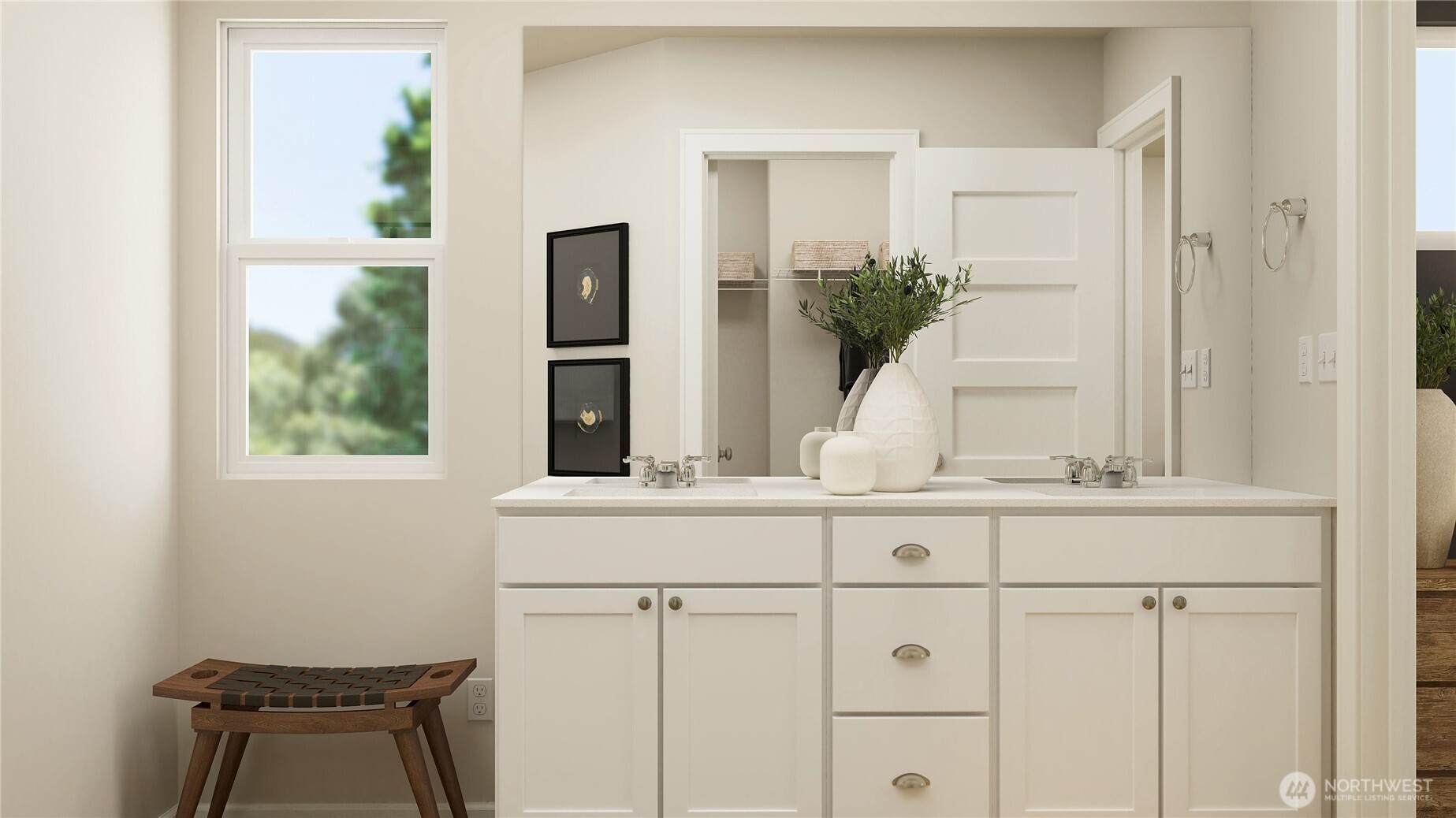 35 Moonshadow Lane Sequim, WA 98382 - Photo 10 of 19 a bathroom with a sink and a mirror