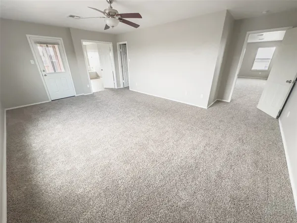 a view of an empty walk in closet