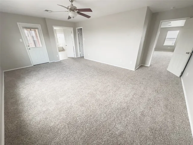 a view of an empty walk in closet