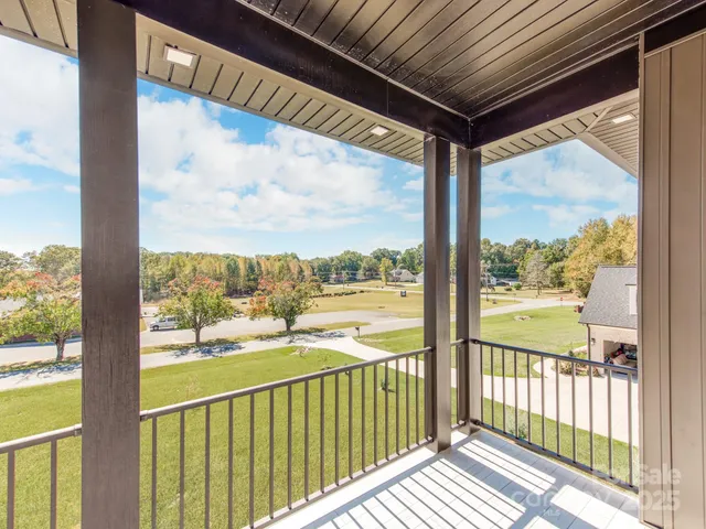 a view of a city from a balcony