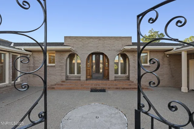 a view of a door with a fan